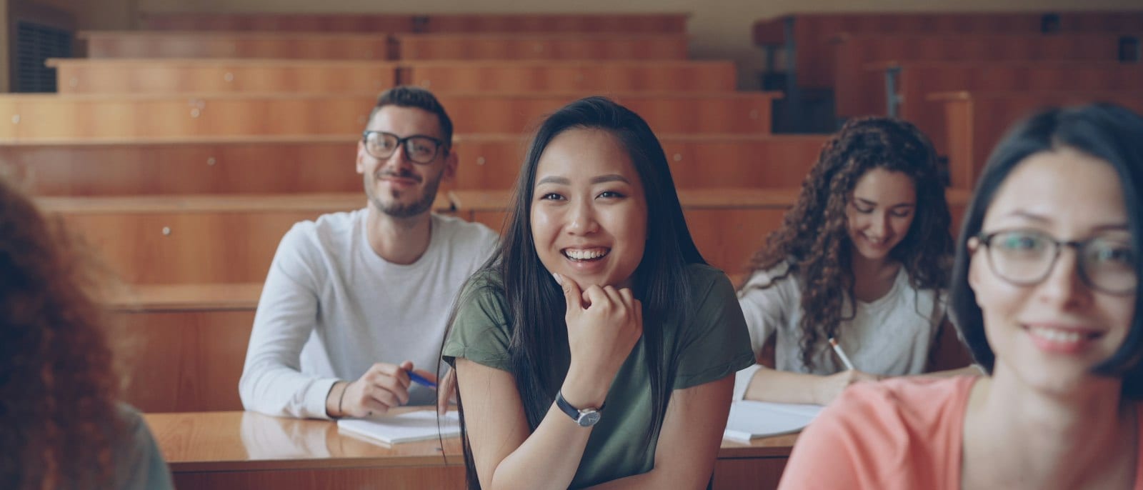 International students in a university classroom